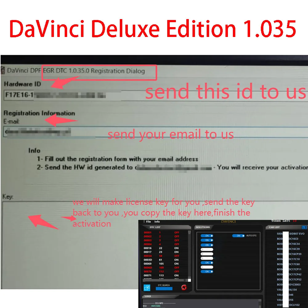 DaVinci Deluxe Edition 1.035 Software Ein-Jahres-Diagnoseversion mit Diagnose-Fehlercode für die Automobilindustrie