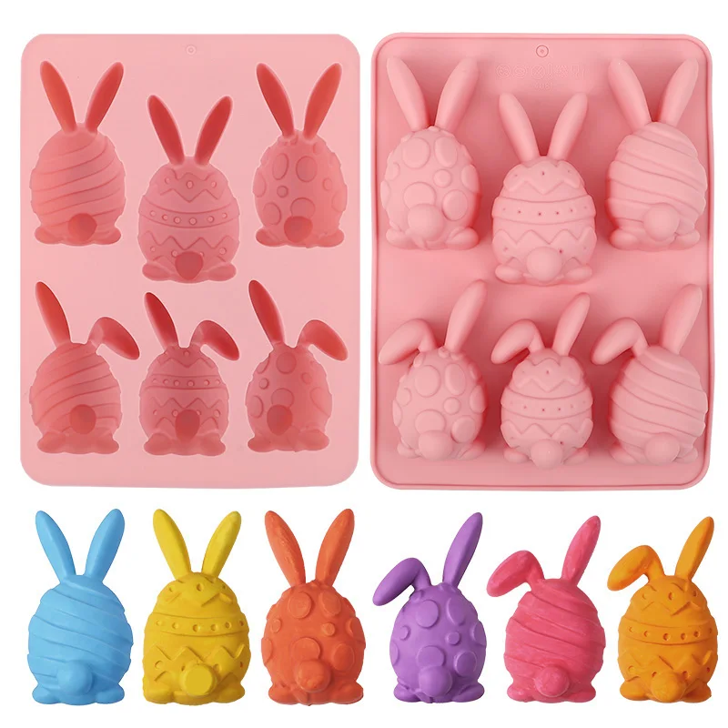 Osterhase Eiförmige Silikonform DIY Kuchen Kekse Form Schokolade Süßigkeiten Backwerkzeug für Oster-Geburtstagsfeier-Dekoration Image
