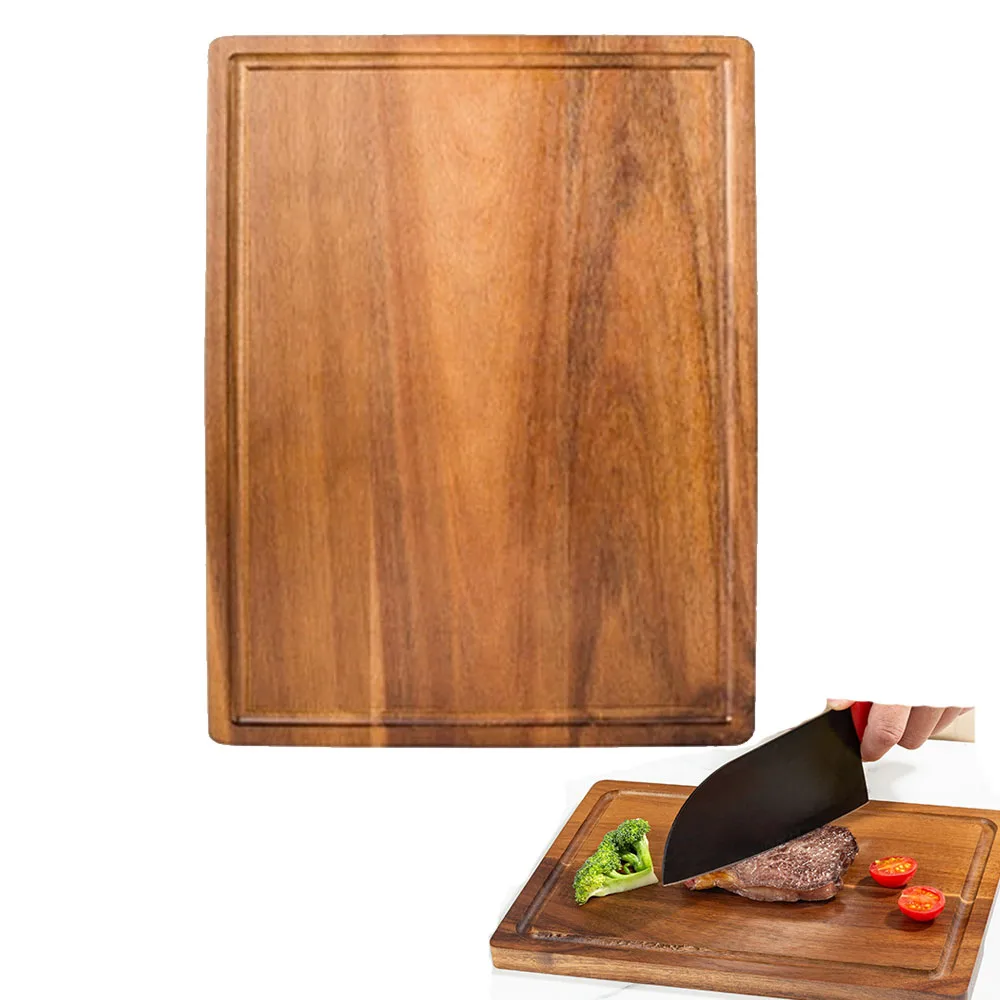 Holzschneidebretter, Holz-Charcuterie-Brett, doppelseitiges Fleisch, Gemüse, Bretter, Pizza, Brot, Servierbrett, Küchenzubehör Image