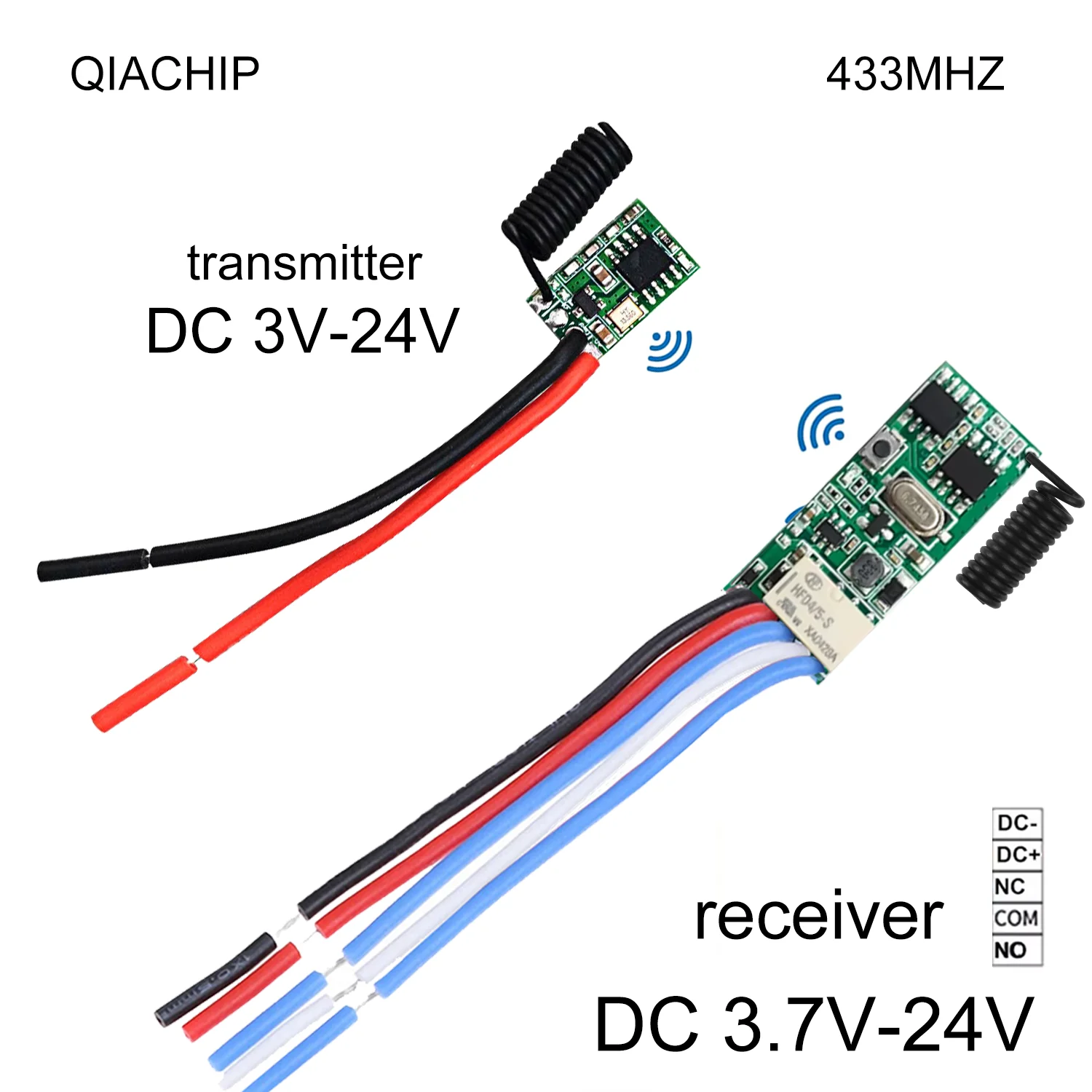 433 Mhz Wireless DC 3,7 V-24 V Fernbedienung Schalter 1 CH RF Sender Modul 433,92 MHZ relais Empfänger LED Licht Controller Kit Image