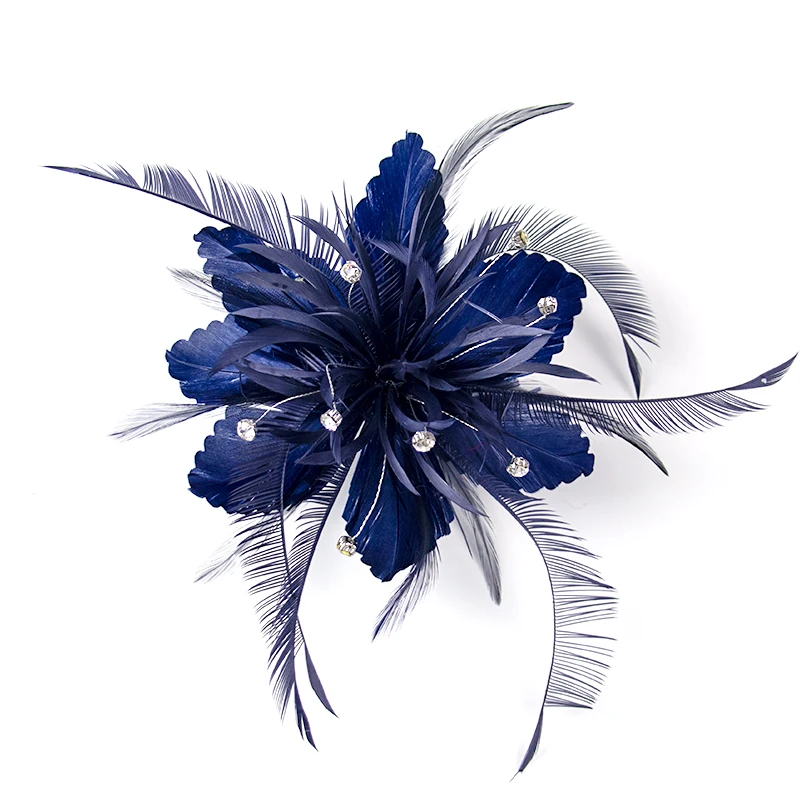 1-teiliger eleganter Retro-Tüll-Fascinator mit Feder-Haarspange, Hut/Spitze/Blume, besondere Anlässe/Party/Abend-Kopfbedeckung Image