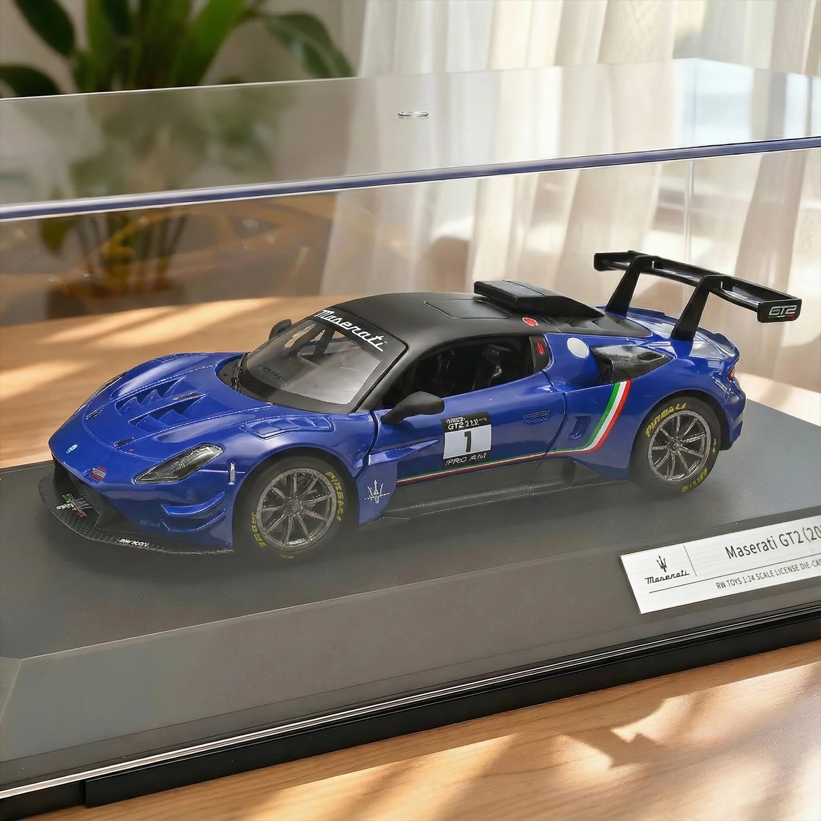 Legierung 1/24 Maserati MC20-GT2 Automodell Simulation Großer Heckspoiler Rennmodell Spielzeug Sammlerstück Dekoration Geburtstagsgeschenk Image