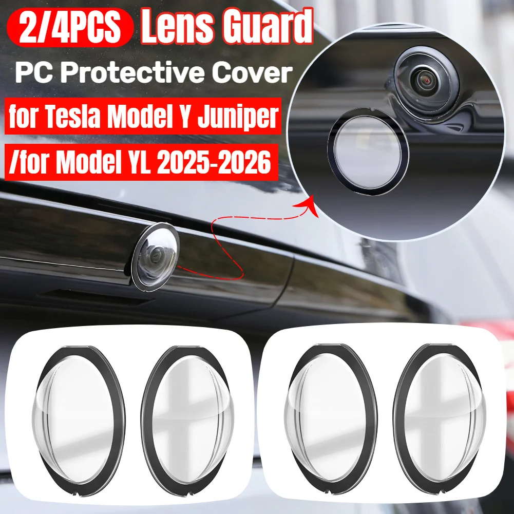 2/4PCS Auto Vorderen Stoßfänger Kamera Schutz Film Für Tesla Modell Y Juniper/Modell YL 2025 2026 Transparente Anti-Scratch Objektiv Film Image