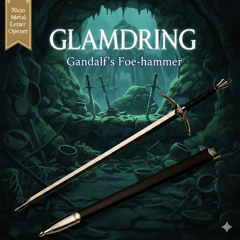 Gandalf der Grauen Glamdring Brieföffner, Zauberer-Metallrequisite, Foe-Hammer-Replik aus Gondolin, Mittelerde-Geschenk Image
