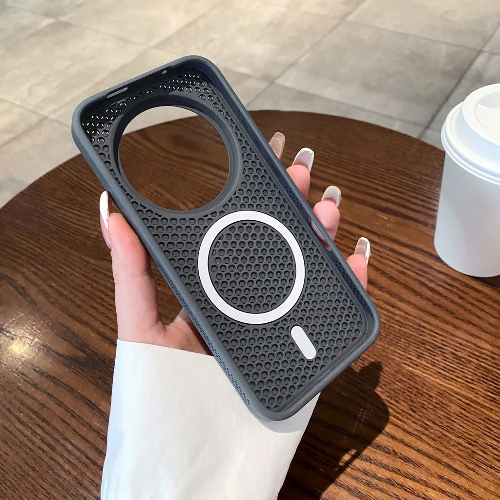 Für Honor Magic 8 7 6 Pro Magnetische Hülle ELVEV Anti-Drop Hard PC Honeycomb Cooling Saug-Telefonabdeckung Image