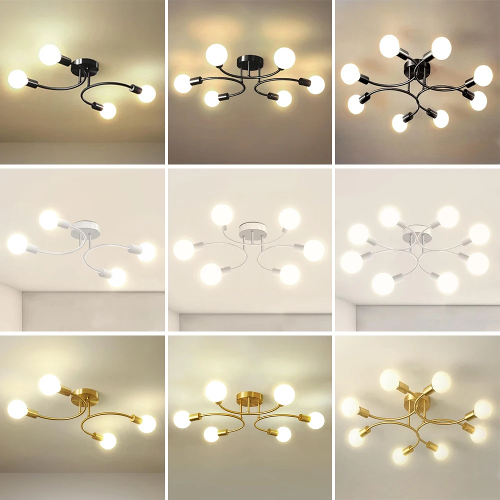 Moderne Sputnik Kronleuchter Industrielle Deckenleuchte Kronleuchter Lustre Licht Beleuchtungskörper Home Schlafzimmer Küche Wohnzimmer Deco