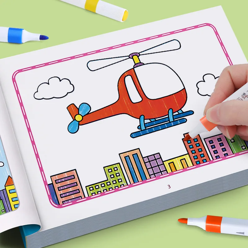 Graffiti-Malbuch, lustiges Malbuch, Cartoon-Tier-Zeichenbuch, Kinder-Malbuch, geeignet für Kinder im Alter von 3–8 Jahren Image