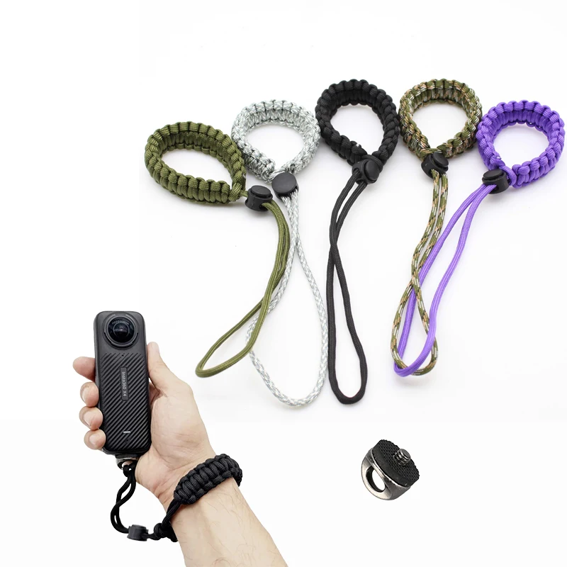 Per GoPro 13 12 11 10 Insta 360 X5 X4 DJI OSMO 360 Nano Action 6 5 Pro 4 Cinturino da polso in nylon Corda di sicurezza Anti-perso cordino Vite