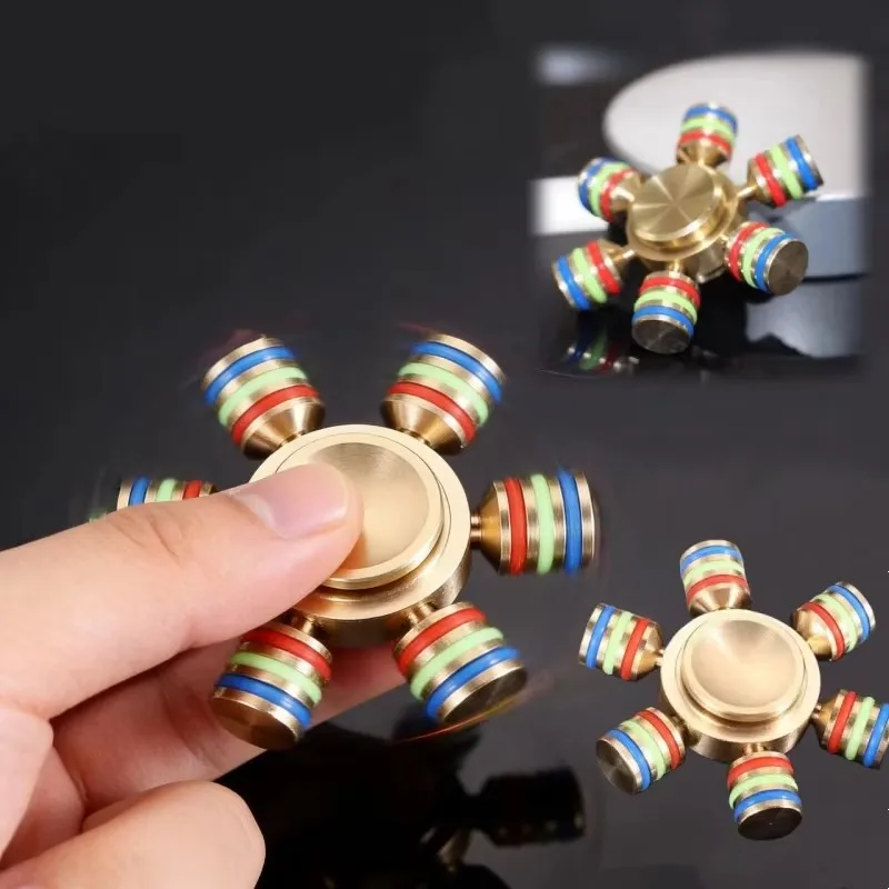 6-Arm Metall Handspinner Entspannungs-Fidget-Spielzeug für Erwachsene & Kinder EDC-Gadget zur Angst- und Stresslinderung Anti-Angst-Spielzeug