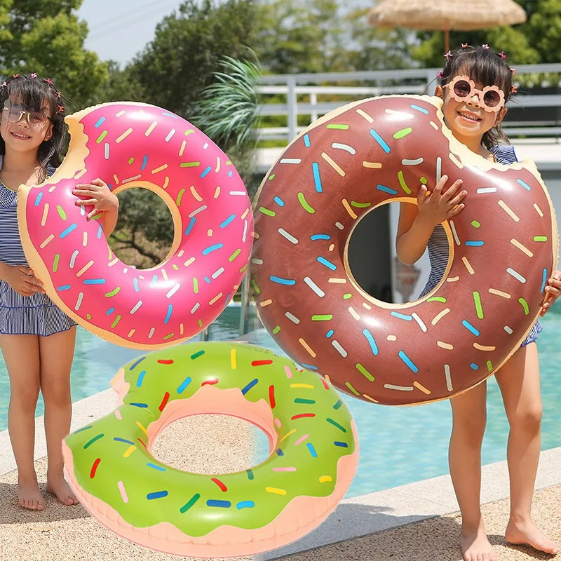 Sommer Aufblasbare Spielzeuge Simulierte Donut-Form Schwimmring PVC Pool Strand Party Wasserspielzeug Schwimmring für Kinder und Erwachsene