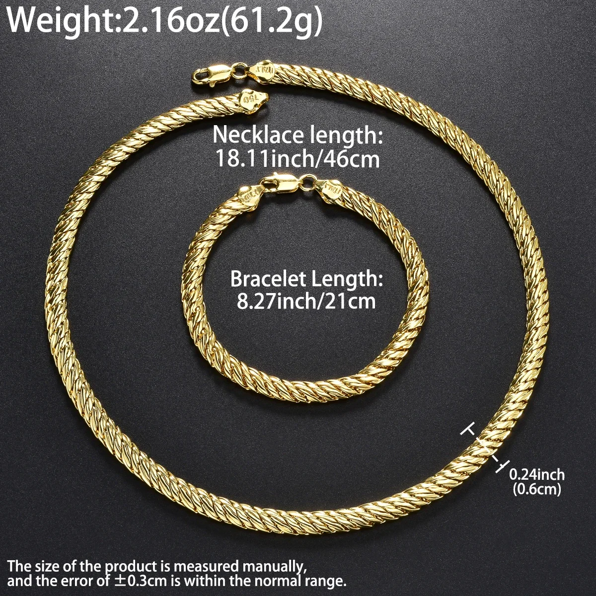 Trendy Kupfer Halskette Armband Schmuck-Set für Frauen Luxus Vergoldet Farbe Dubai Halskette Mann Ketten Schmuck Geschenk Image