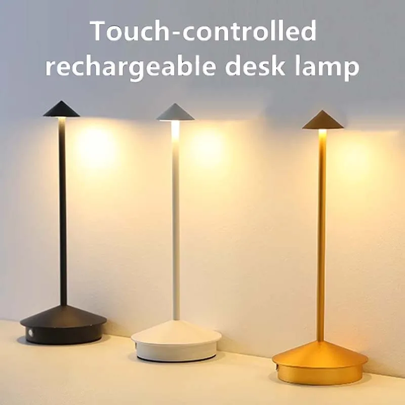 Wiederaufladbare LED-Tischlampe, Touch-Desktop-Nachtlampe, 3 Farben, dimmbar, kreativ, für Schlafzimmer, Bar, Hotel, Couchtisch, Dekoration, Beleuchtung