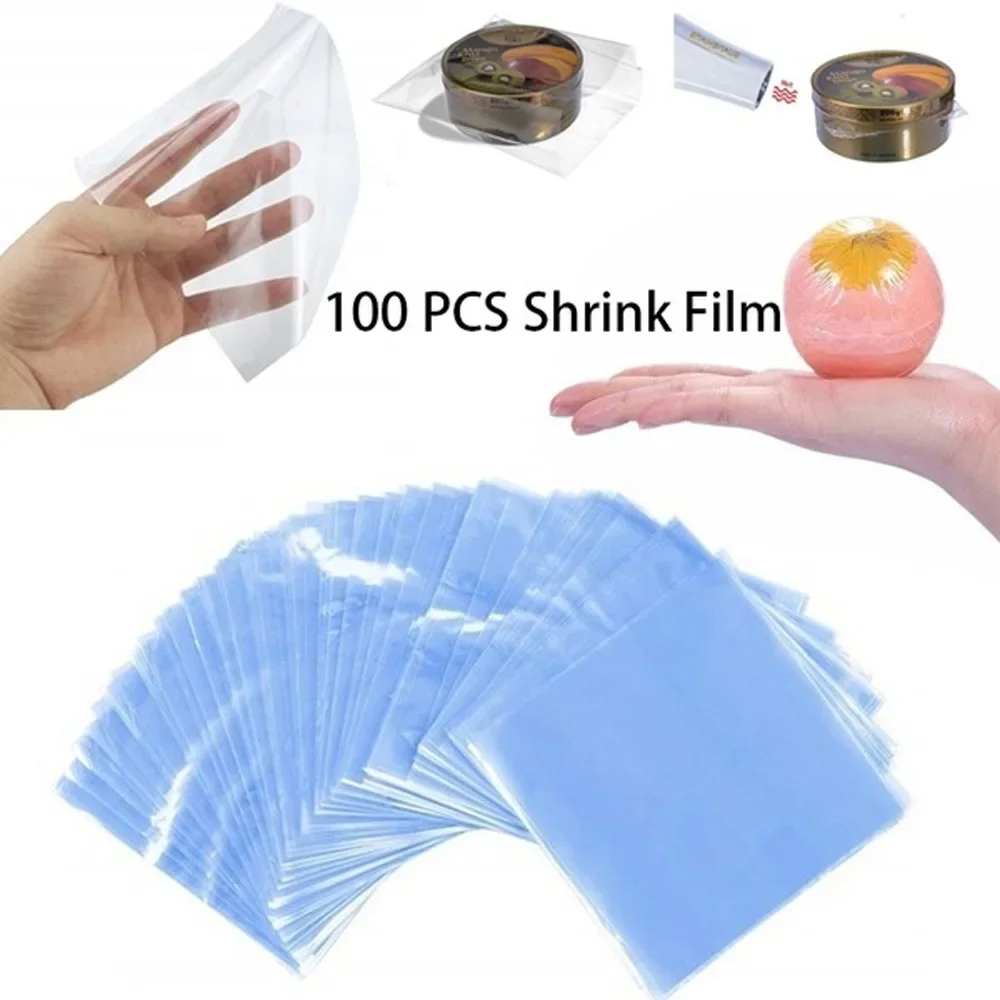 100 Stück Schrumpfbeutel, transparent, blau, staubdicht, Antioxidation, Heißsiegelfolie, Zuhause, PVC-Aufbewahrungsbeutel für Schuhe, Seife