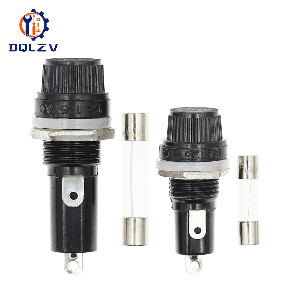 10PCS 5*20mm 6*30mm 250V Glas Sicherung Halter 5x20 6x30 versicherung Rohr Buchse Sicherung Halter Für Versicherung Panel Mount Sicherung Halter Image