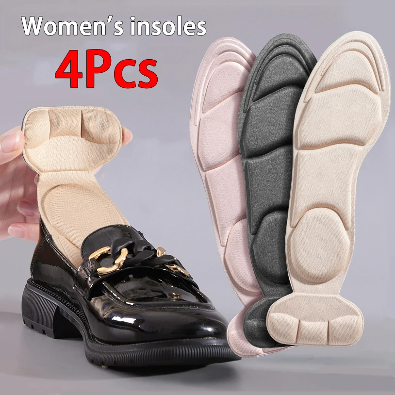 2 Stück/4 Stück Neue High Heels Komfort-Einlegesohlen Fersenschutz-Pads Damen Flache Schuhe Fußmassage-Einlegesohlen Schuhgrößen-Anpassung Image