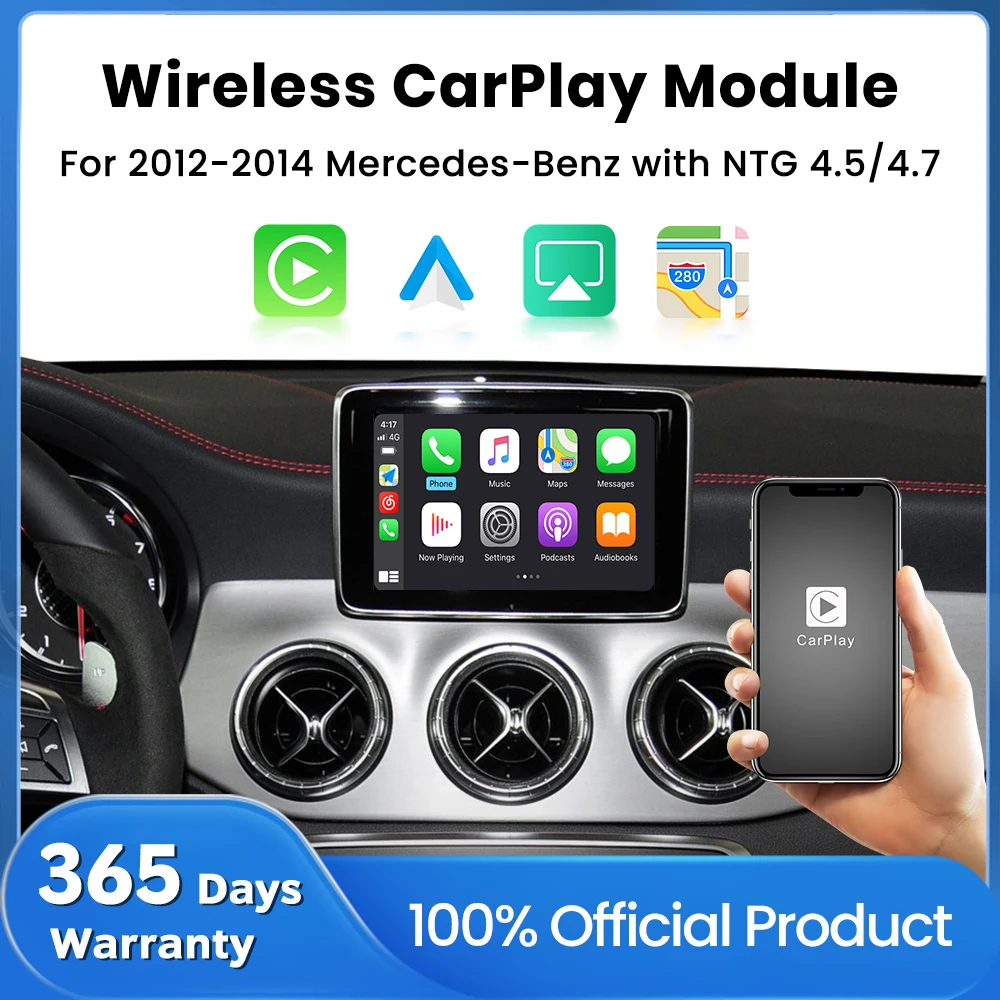 Drahtlose Apple CarPlay Android Auto für Mercedes A B C E G ML CLS GLA GLK 2012-2014 NTG4.5/4.7 AirPlay Mirroring Car Play Refit Image