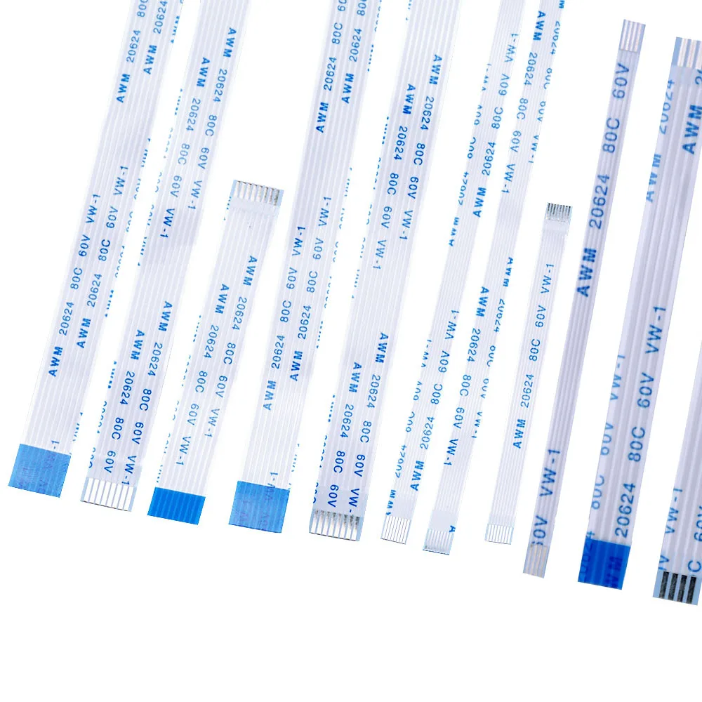 10PCS Flache Flexible Kabel FFC FPC LCD Kabel AWM 20624 80C 60V VW-1 Pitch 0,5 1,0 MM 4P 6 8 10 12 14 16 18 20 24 26 34 40Pin Image