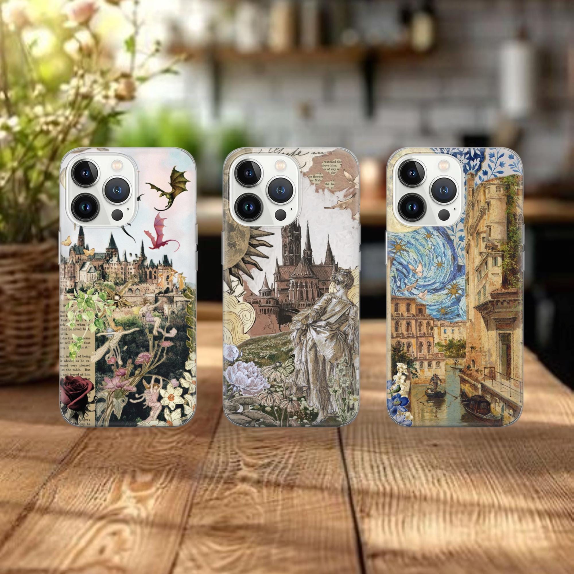 Custodia per telefono con arte medievale: cover protettiva in TPU per iPhone, Pixel, Samsung 17, Air, Pro Max 16, 15 14 13 s25, 24 23 9, 8 Pro 7