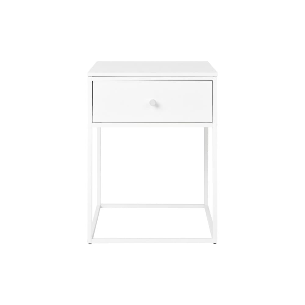 Table d'appoint 1 tiroir blanc 40x55 cm