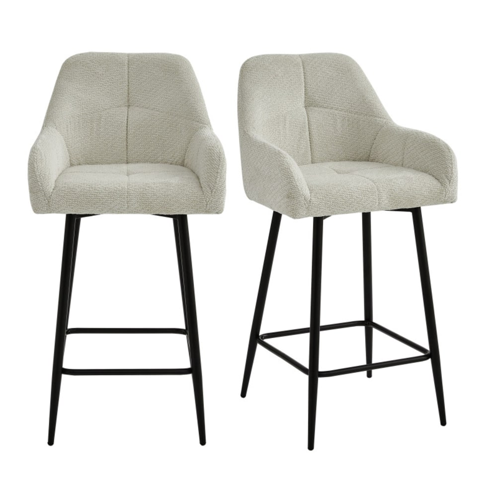 Fauteuil de bar en tissu Ikon Coloris Lin (x2)