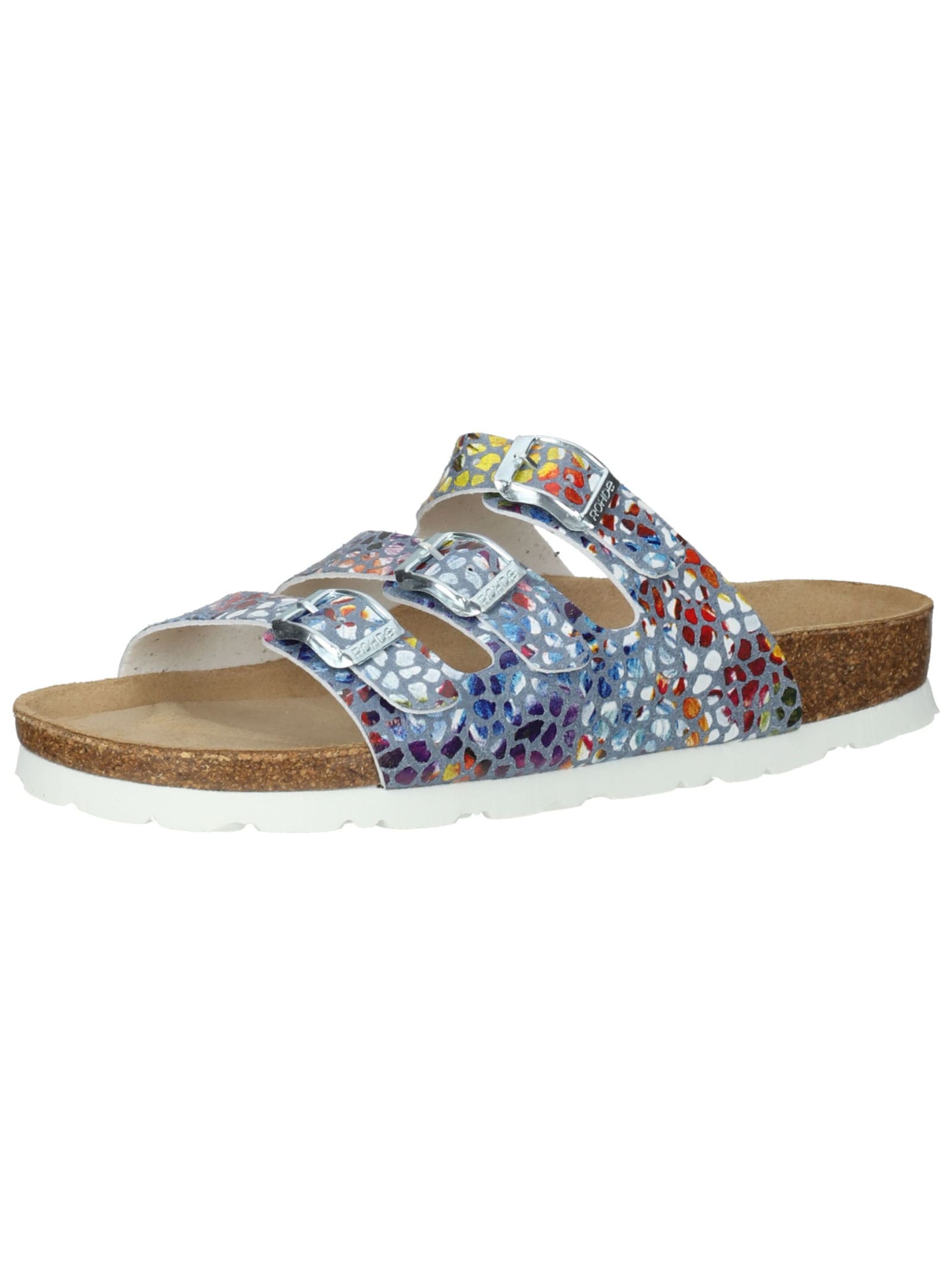 Hausschuh ROHDE "Rohde Hausschuhe Lederimitat", Damen, Gr. 42, blau (jeans), Lederimitat, Schuhe Hausschuh