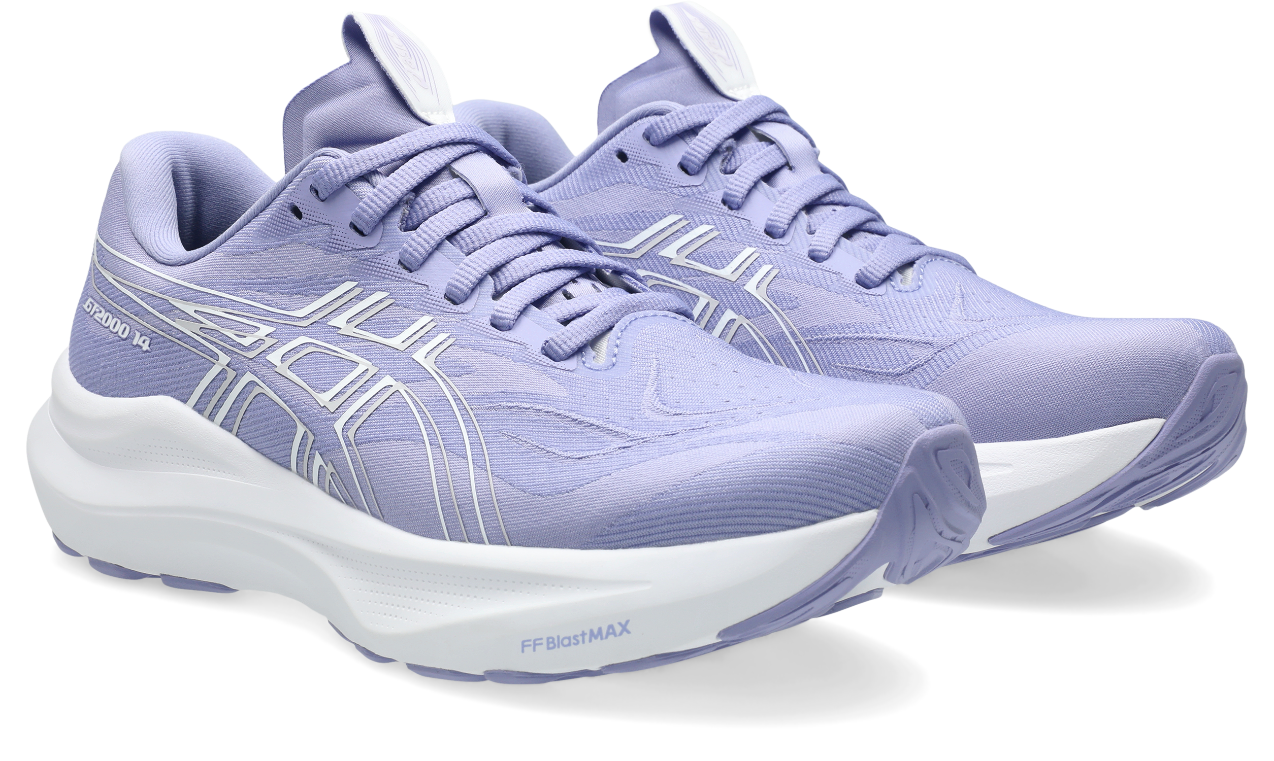 Laufschuh ASICS "GT-2000 14", Damen, Gr. 41,5, blaubell, weiß, Synthetik, Schuhe Laufschuh, für mehr Stabilität