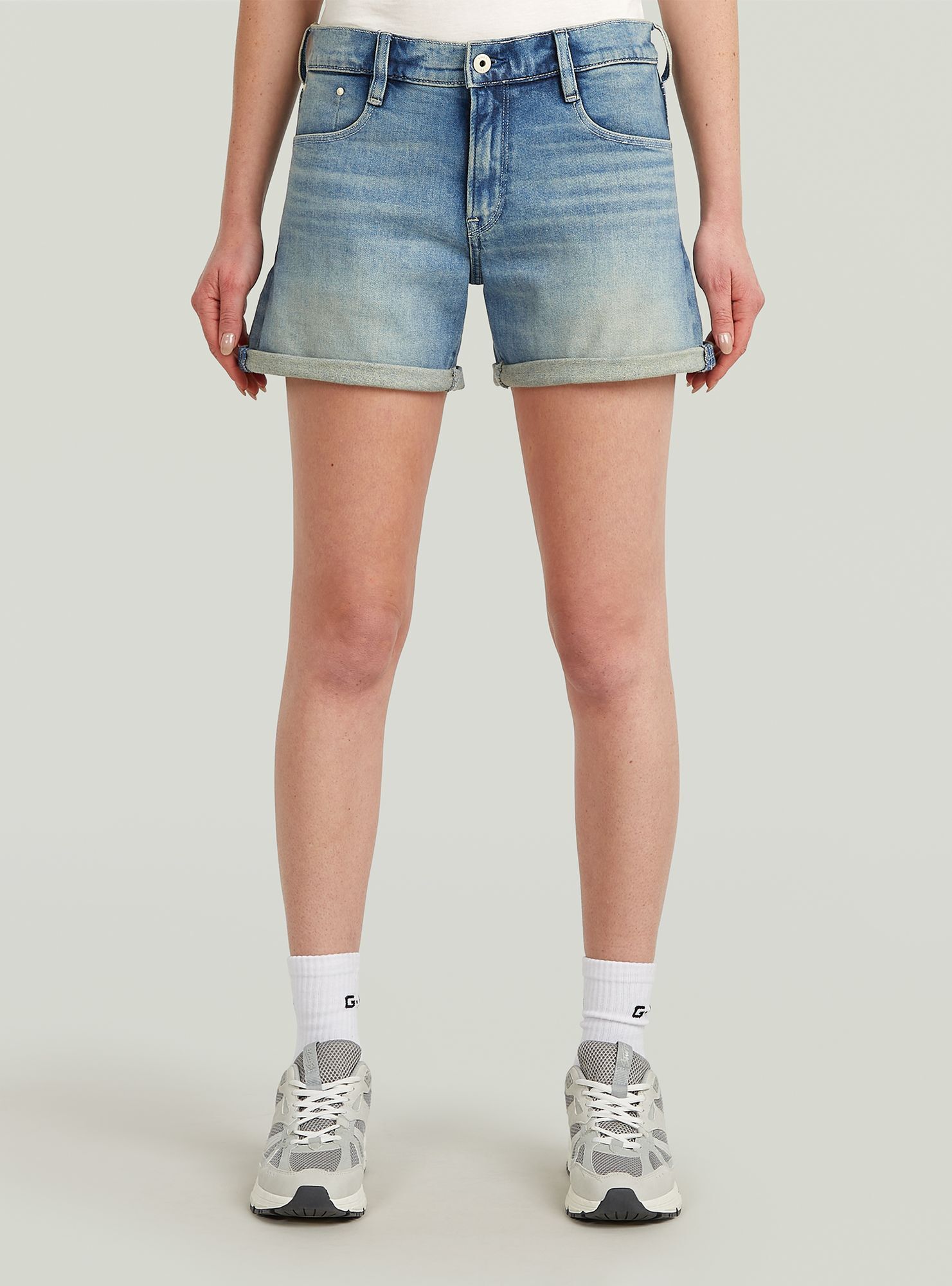 5-Pocket-Hose G-STAR "Judee Shorts", Damen, Gr. 23, vintage electric blau, Obermaterial: 74% Baumwolle, 25% Baumwolle, 1% Elasthan, Hosen 5-Pocket-Hose