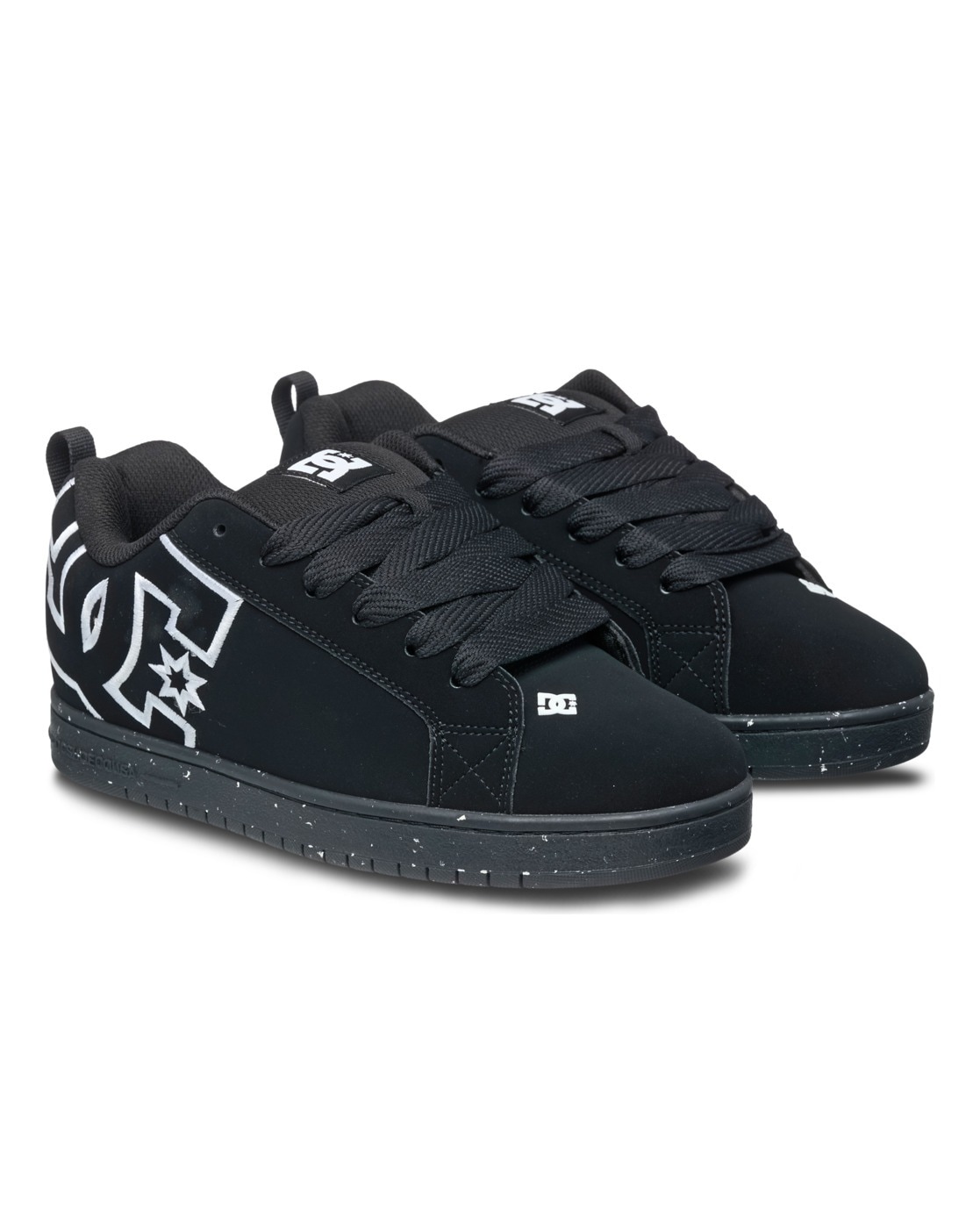 Sneaker DC SHOES "Court Graffik", Damen, Gr. 8,5(41), schwarz, schwarz, recycled, Obermaterial:Obermaterial: Leder (Kuh) / Futter: Textil / Außensohle: Gummi;, Schuhe Sneaker