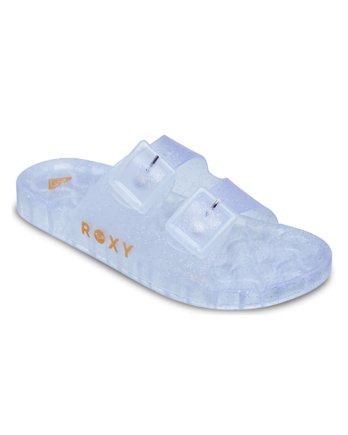 Sandale ROXY "Kattie Glitter", Damen, Gr. 6(36), silber, Obermaterial:Obermaterial: 95% Synthetik-PVC/ 5% Synthetik-Kunststoffschnalle, Futter: N/A, Laufsohle: 100% Synthetik-PVC;, Schuhe Sandale