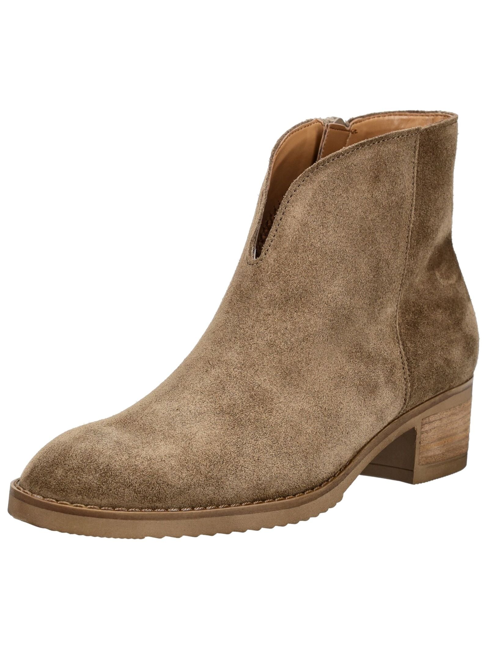 Stiefelette GABOR "Gabor Stiefelette Veloursleder", Damen, Gr. 42, braun (mittelbraun), Veloursleder, Schuhe Stiefelette