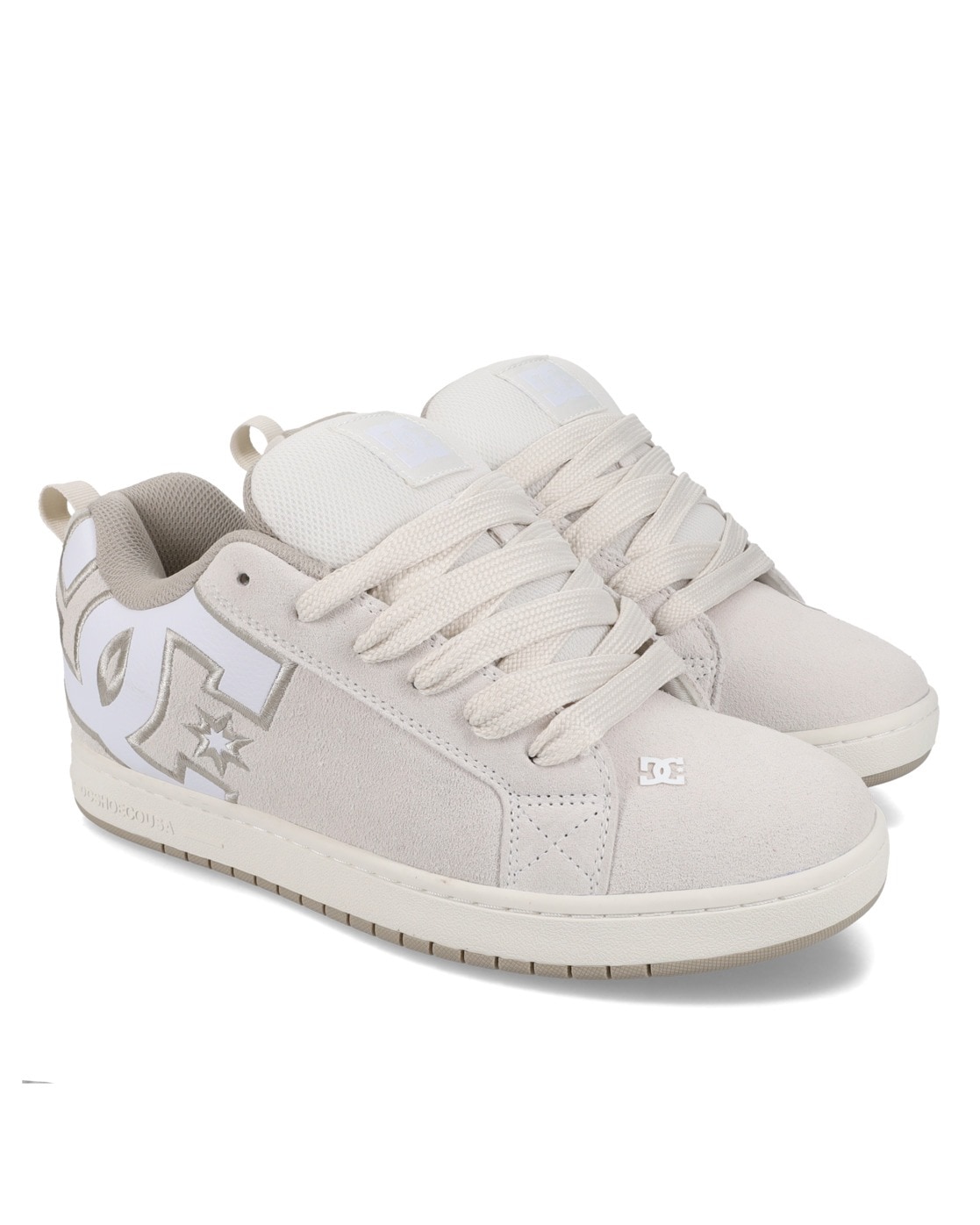 Sneaker DC SHOES "Court Graffik", Herren, Gr. 8(40,5), sanftes weiß, weiß, tan, Obermaterial:Obermaterial: Leder (Kuh) / Futter: Textil / Außensohle: Gummi;, Schuhe Sneaker