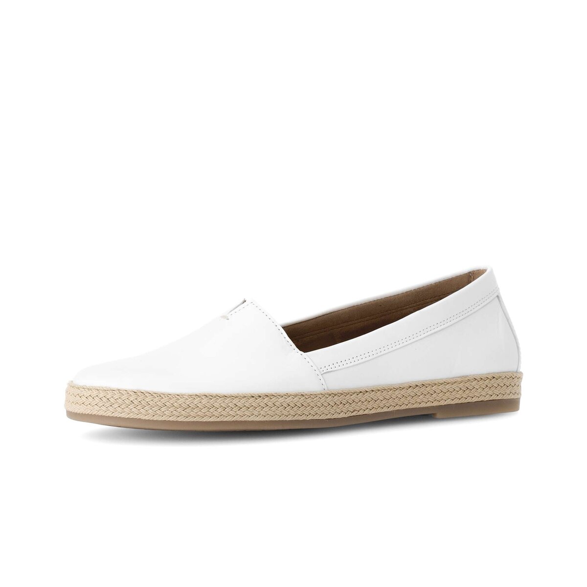 Slipper GABOR "Slipper Glattleder", Damen, Gr. 38, weiß, Schuhe Slipper