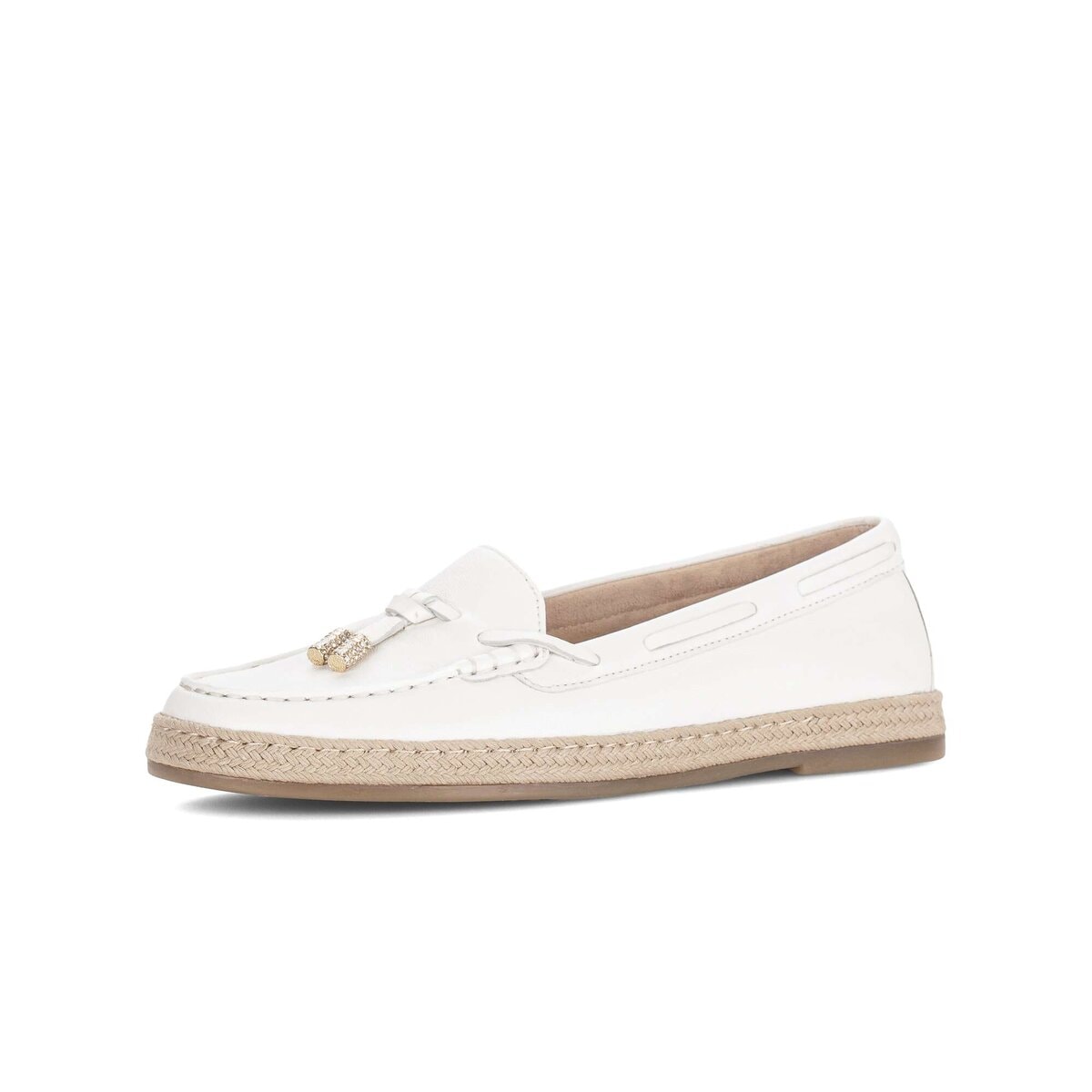 Slipper GABOR "Slipper Glattleder", Damen, Gr. 35, creme, Schuhe Slipper