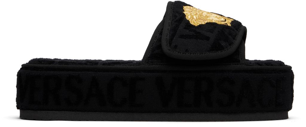 Allover' Slippers - Black - Versace Flats