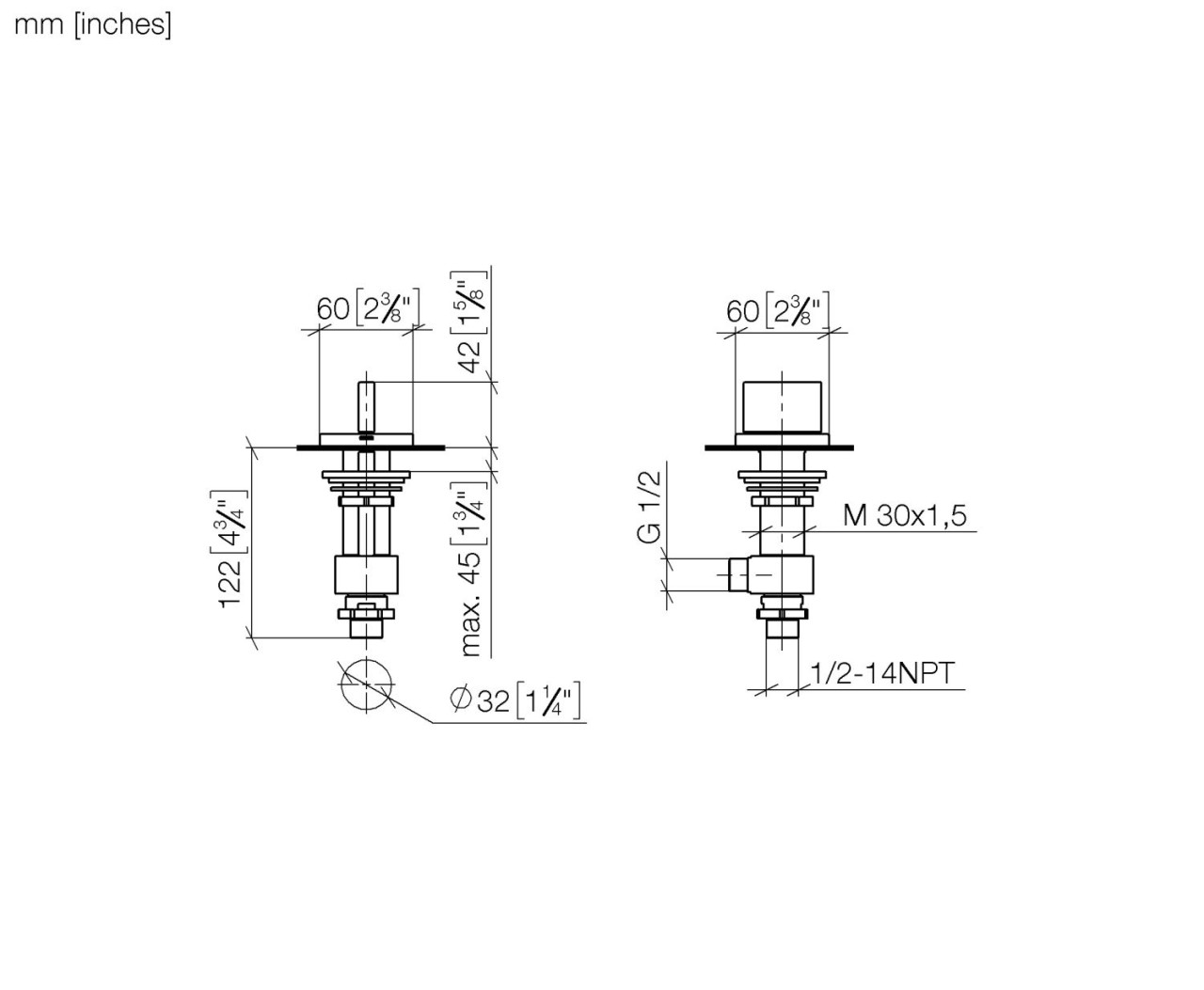 Dornbracht Seitenventil, linksschließend MEM 20005783-42 Image