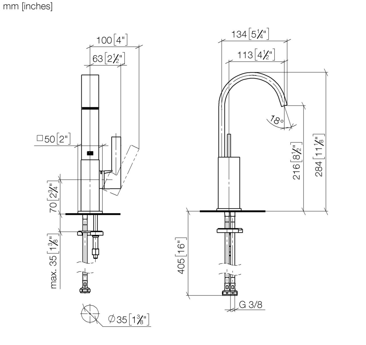 Dornbracht Waschtischarmatur ohne Ablaufgarnitur MEM 33522782-42 Image