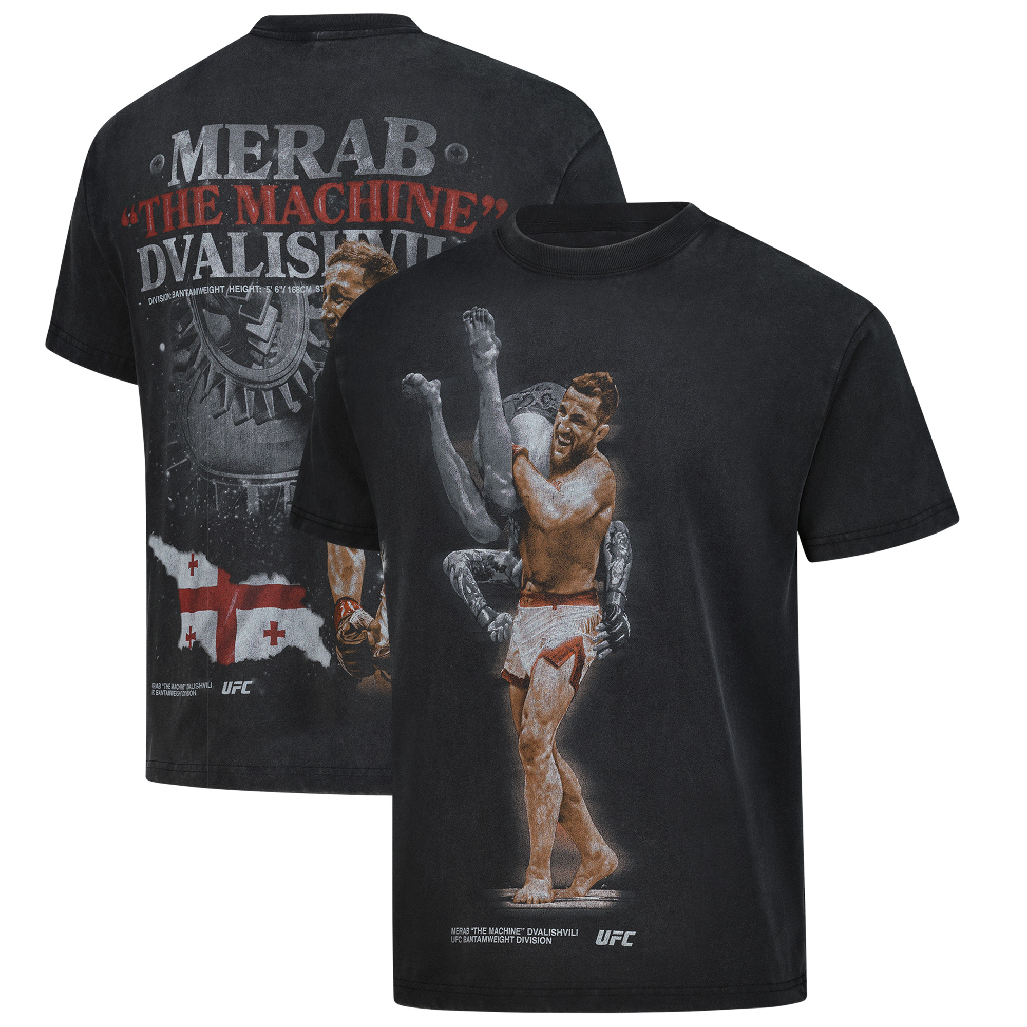 Schwarzes Merab Dvalishvili „The Machine“ Boxy T-Shirt für Herren Image