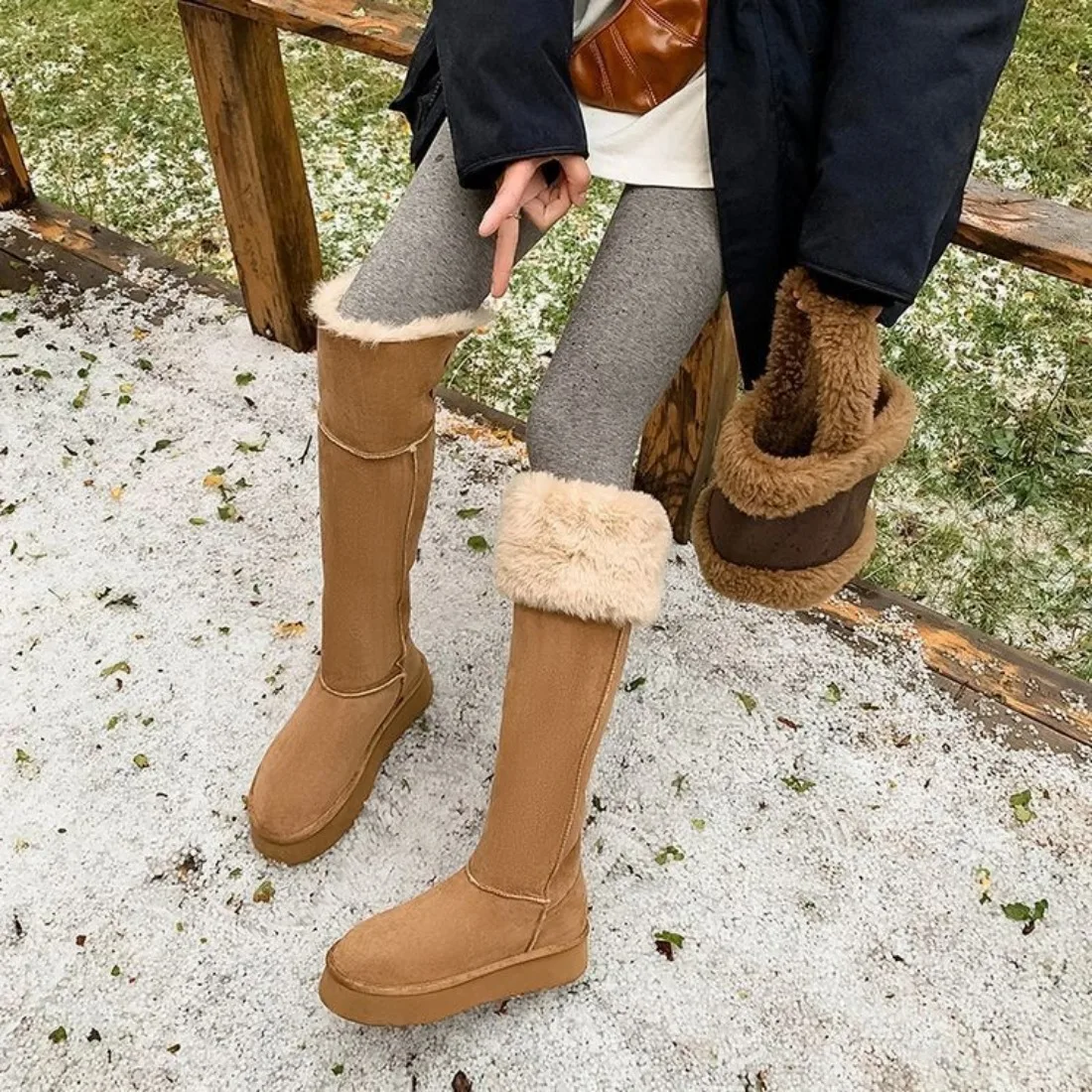 Mittlere Waden Stiefel Frauen Sexy High Heels Bequeme Slip-on Frauen Stiefel Fasion Spitz Frauen Schuhe Winter Warme Pelz schwarze Stiefel