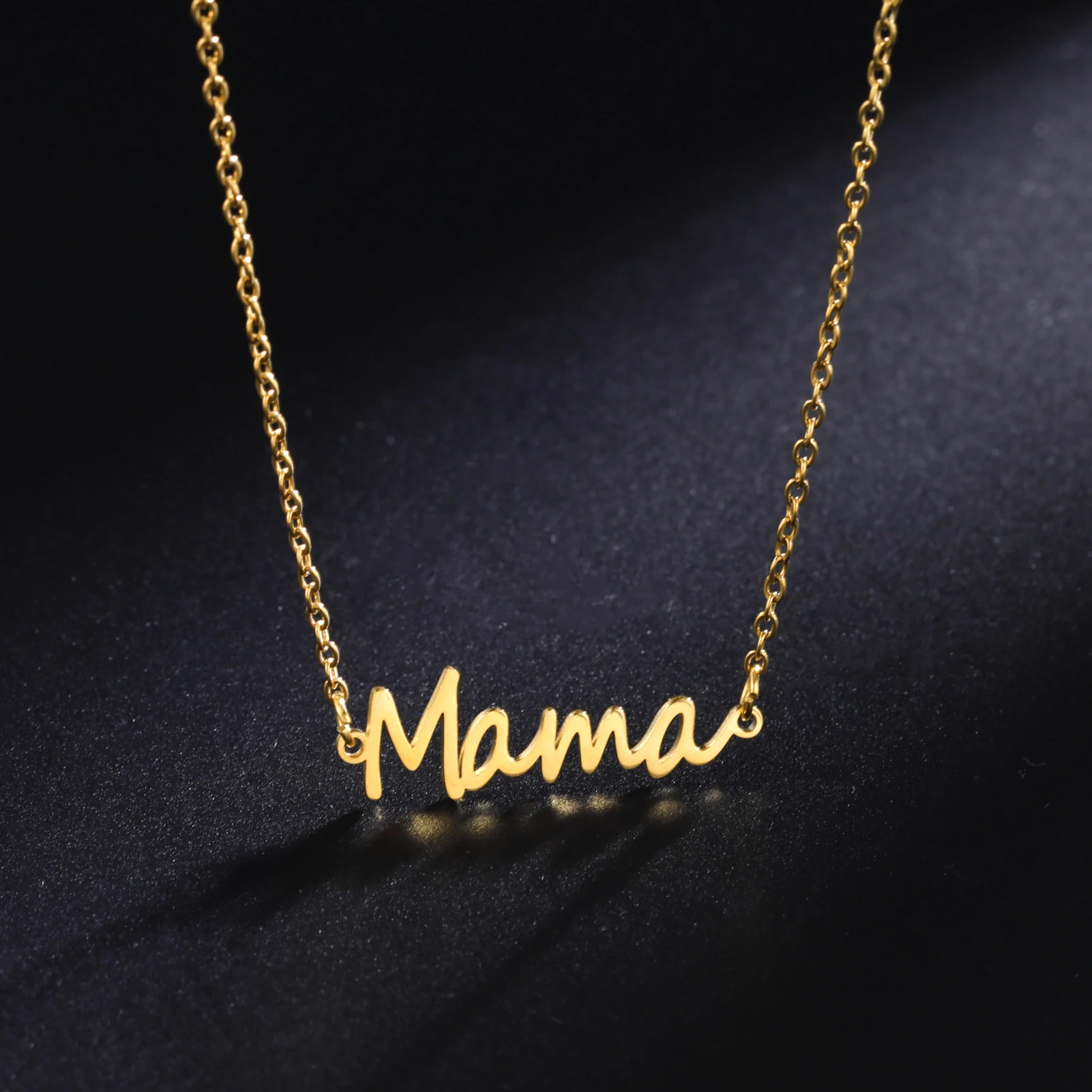 Cazador Mama Anhänger Kette Halskette für Frauen Muttertag Geschenk Edelstahl Gold Farbe Mutter Mutter Schmuck Halskette Großhandel Image