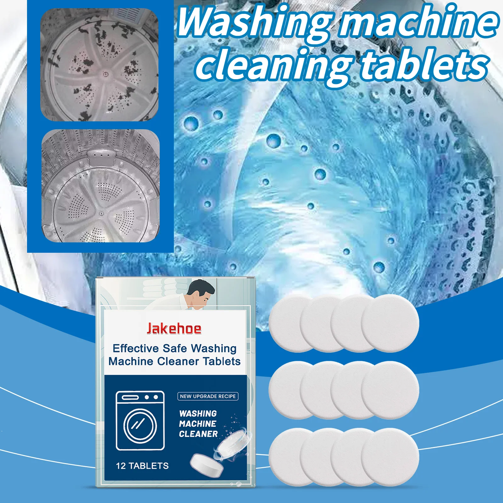Washing Machine Cleaning Tablets Deeply Cleans Washing Machine Drum Removes Dirt&Odors Household Washing Machine CleaningTablets