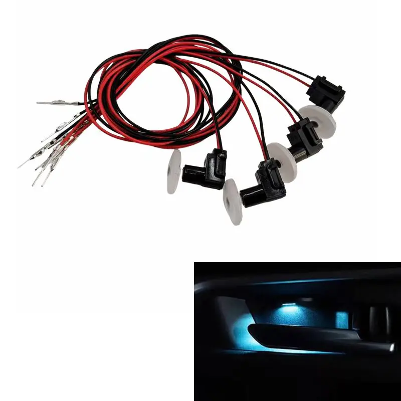 4 stücke LED Umgebungs Licht Transparent Lampe Körper Rund Auto Innen Schüssel Licht Tür Griff Lichter Handlauf Lichter Dekorative Lampe