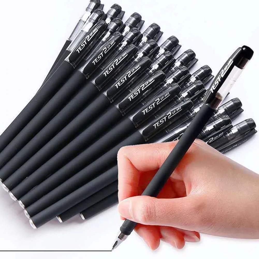 100 Stück schwarz gefrosteter Gelstift, Kohlenstoffstift, Unterschriftenstift, rot und blau, für Studenten, Büro, Prüfung, Spezialstift, Großhandel, hohe Farbe Image