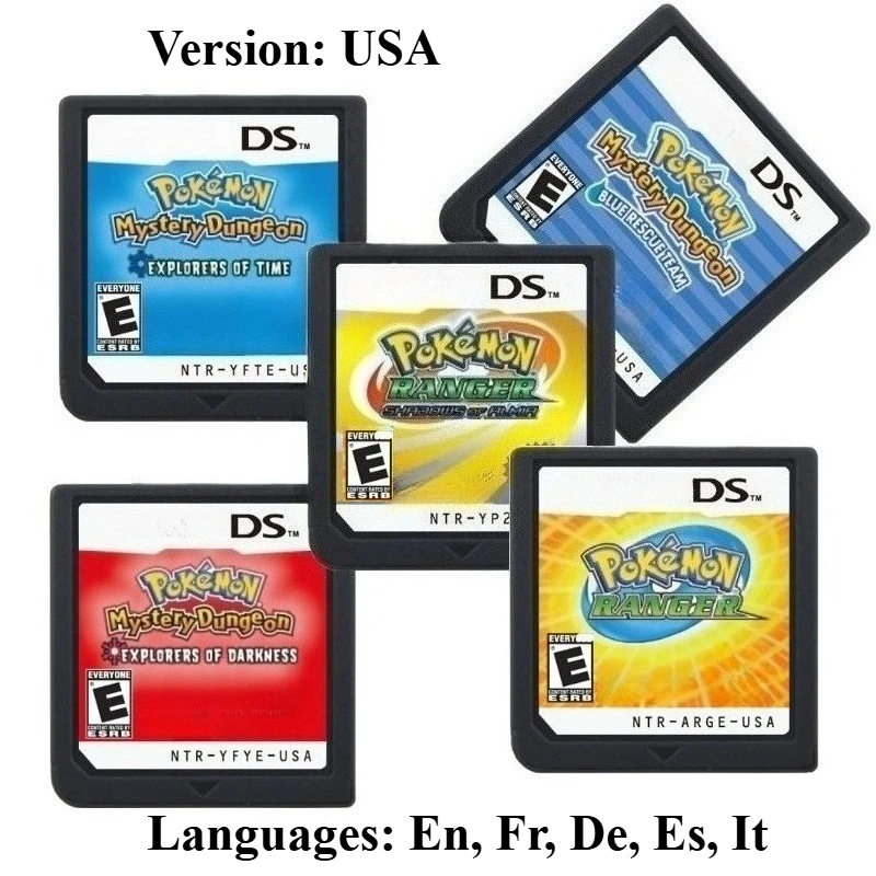 Cartouche de jeu DS, cartouche de console de jeu vidéo, série Pokémon Mystery Dungeon, Explorers of Time, Ranger, jeu anglais NDS