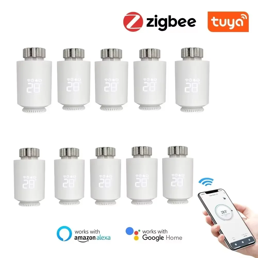 Tuya ZigBee Thermostat Heizkörper-Stellantrieb Smart TRV Thermostatventil Temperaturregler Unterstützt Alexa Google Home Image
