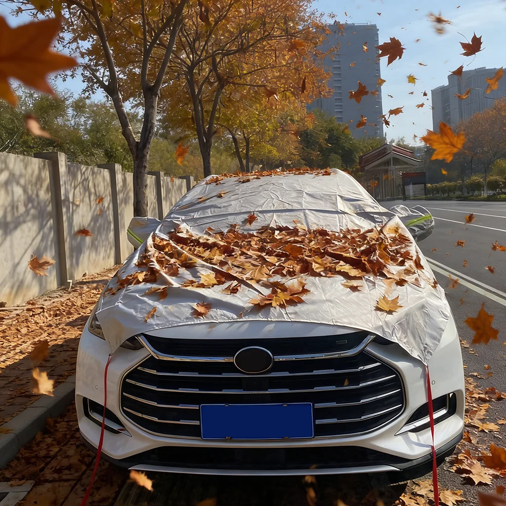 Universelle Windschutzscheibenabdeckung Sonnenschutz für Schnee Blätter Schmutz Schutz Allwetter Passend Image