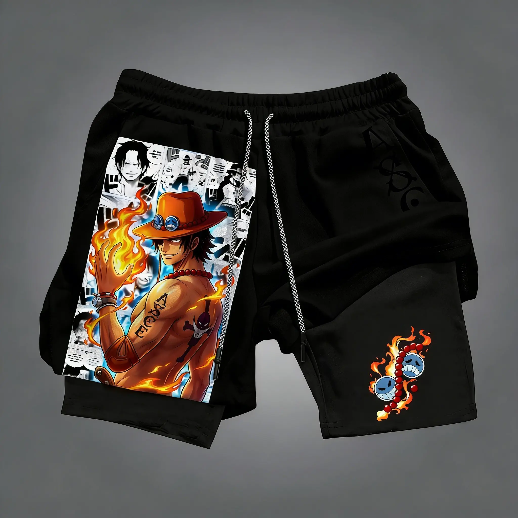 One Piece Luffy Zoro Anime Print Shorts Herren Jogginghose Sommer Streetwear Lose Freizeithose Cartoon Hip Hop Mode Gym Strandkleidung Image