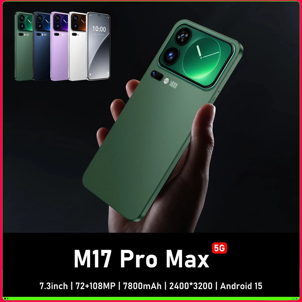 New Smartphone 5G 7.3HD For M17 Pro Max Dual Sim Card 22G+2TB Cheap Cell Phone Android Smart Mobile Phones Unlocked 8000mAh