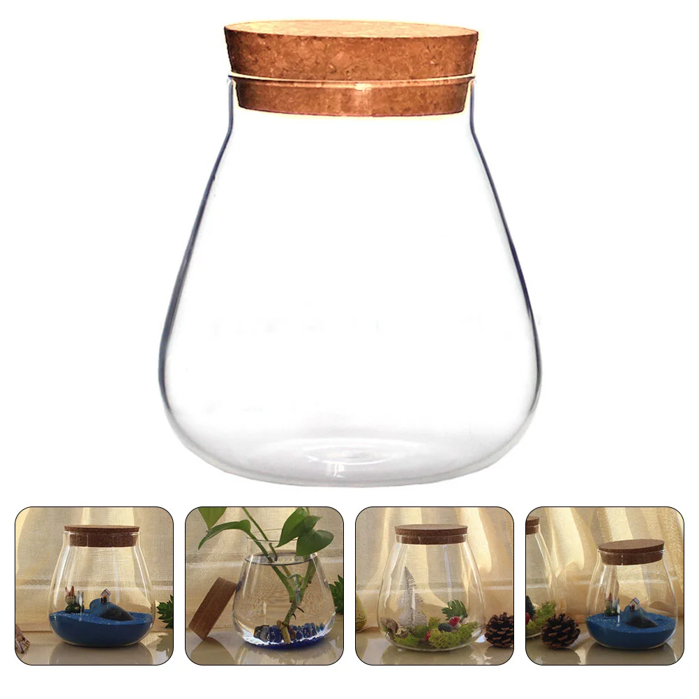 Glas Mit Kork Terrarium Gläser Jar Flaschen Deckel Dekorative Pflanze Favor Schüssel Lagerung Kit Container Stopper Landschaft Topf Image