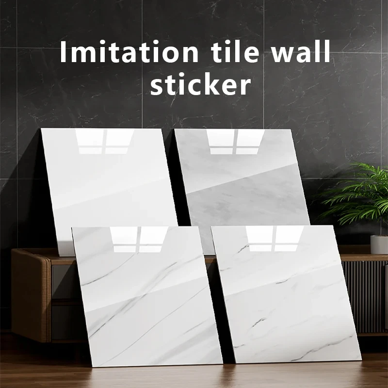 10 Stück Bodenaufkleber, 30 x 30 cm, PVC, Imitation von Marmor, Ziegeln, Fliesen, selbstklebende Wandaufkleber, wasserdichte Bodenfliesen, Badezimmer-Dekoration