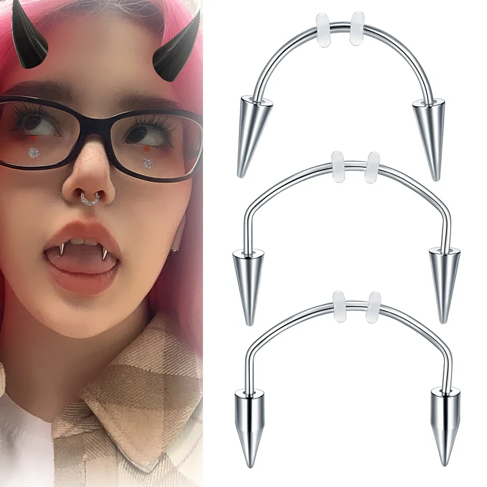 1PC Edelstahl Piercing Dracula Nagel Vampir Zombie Zähne Piercing Schmuck Image